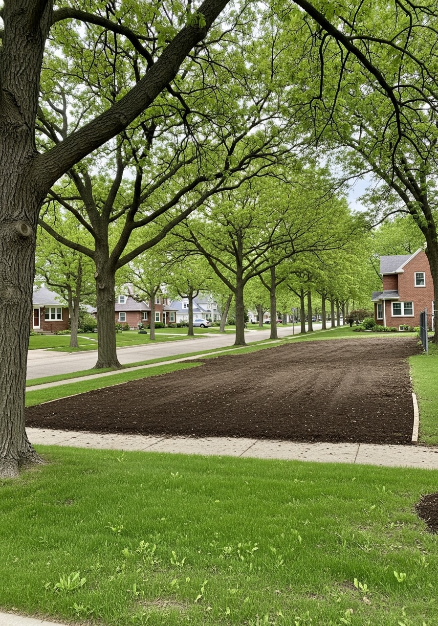 Rochester residential street with well-maintained homes, mature trees, and community character.